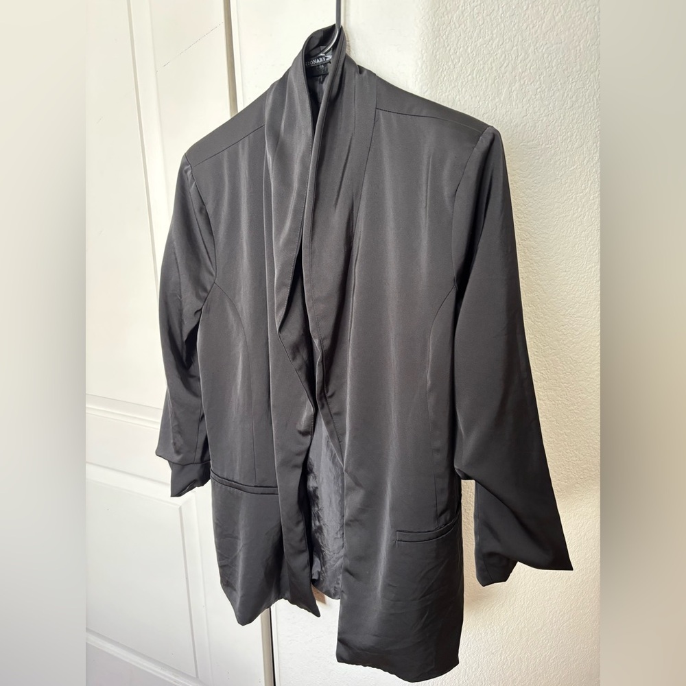 Elegant Black Open-Front Blazer